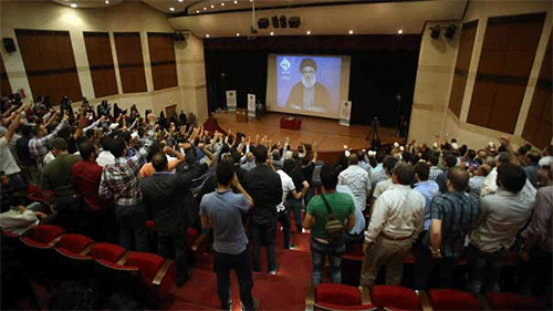 parte de la audiencia durante el discurso de Nasrolá
